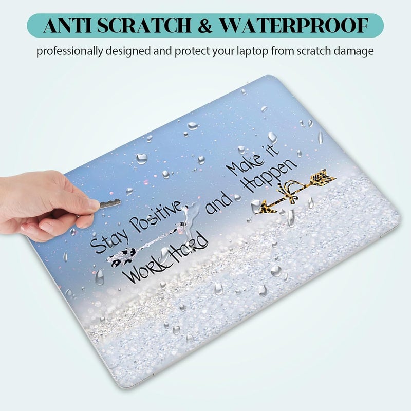 Lauspuck Laptop Skin Sticker Decal, 12" 13" 13.3" 14" 15" 15.4" 15.6 inch Personalized Universal Vinyl Notebook Skin Sticker Cover Art Protector Decal with Free 2 Wrist Pads, Stay Positive Blue - Image 4